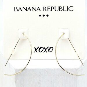 Banana Republic Semi Circle Threader Earrings Gold Tone NEW Costume Jewelry